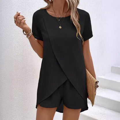 Ensemble Femme Asymétrique et Short Assorti