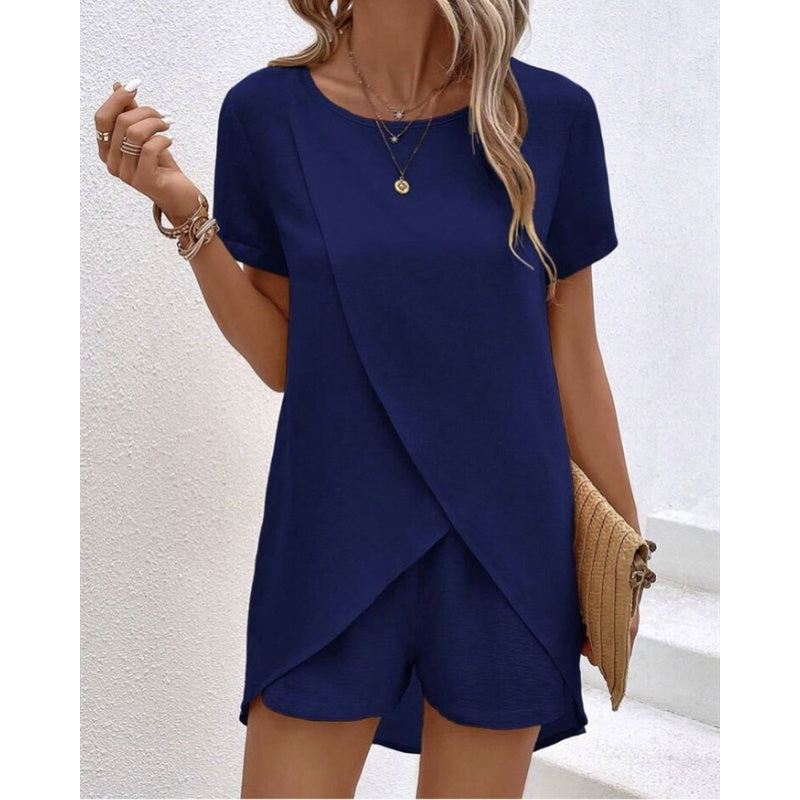 Ensemble Femme Asymétrique et Short Assorti
