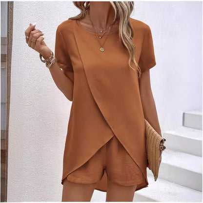 Ensemble Femme Asymétrique et Short Assorti