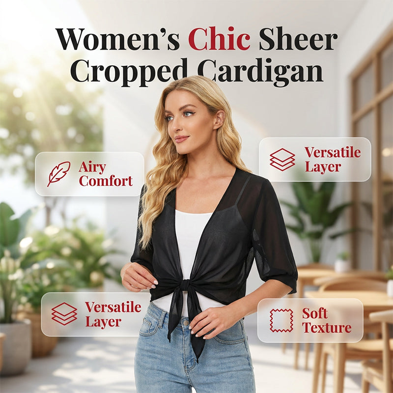 Haut Femme Chiffon Transparent Noeud Devant