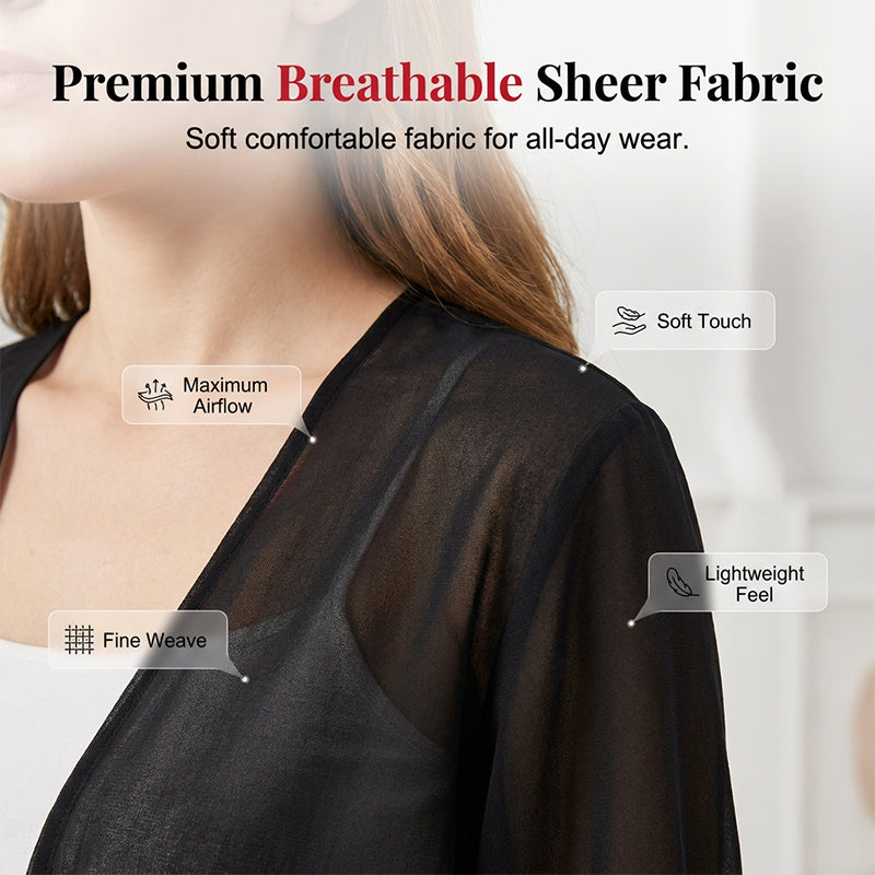 Haut Femme Chiffon Transparent Noeud Devant