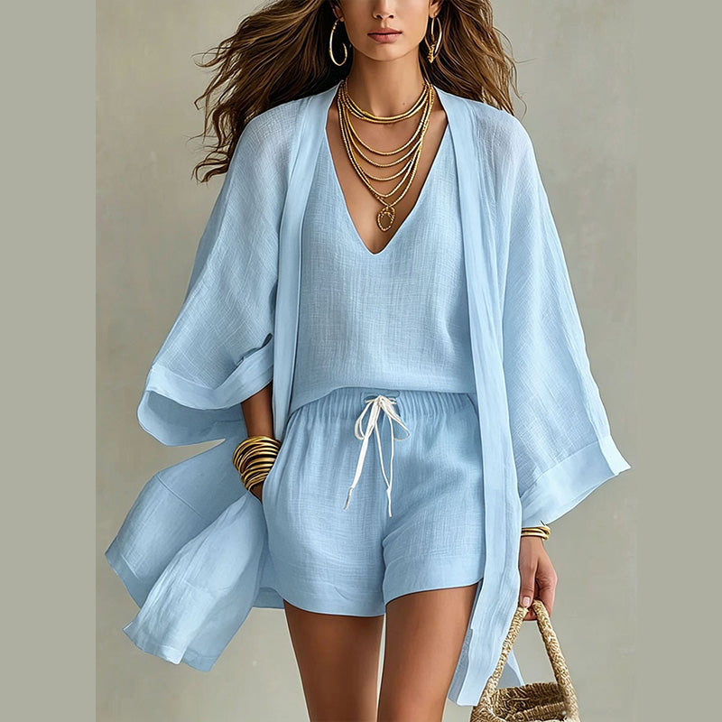 Ensemble Femme Polyester Kimono et Short