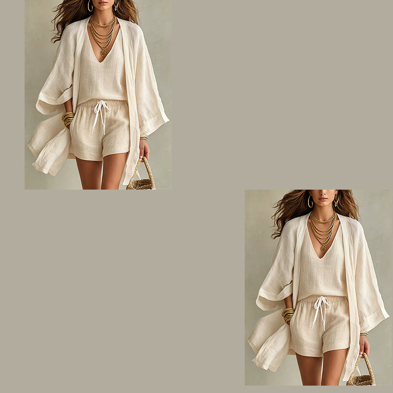 Ensemble Femme Polyester Kimono et Short