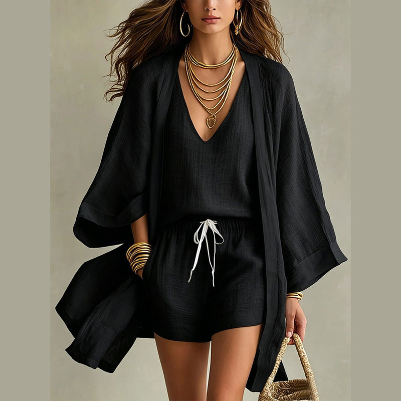Ensemble Femme Polyester Kimono et Short