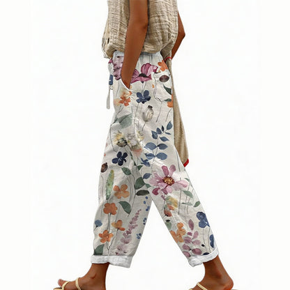 Pantalon court Femme Imprimé Floral Coupe large
