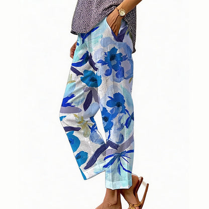 Pantalon court Femme Imprimé Floral Coupe large