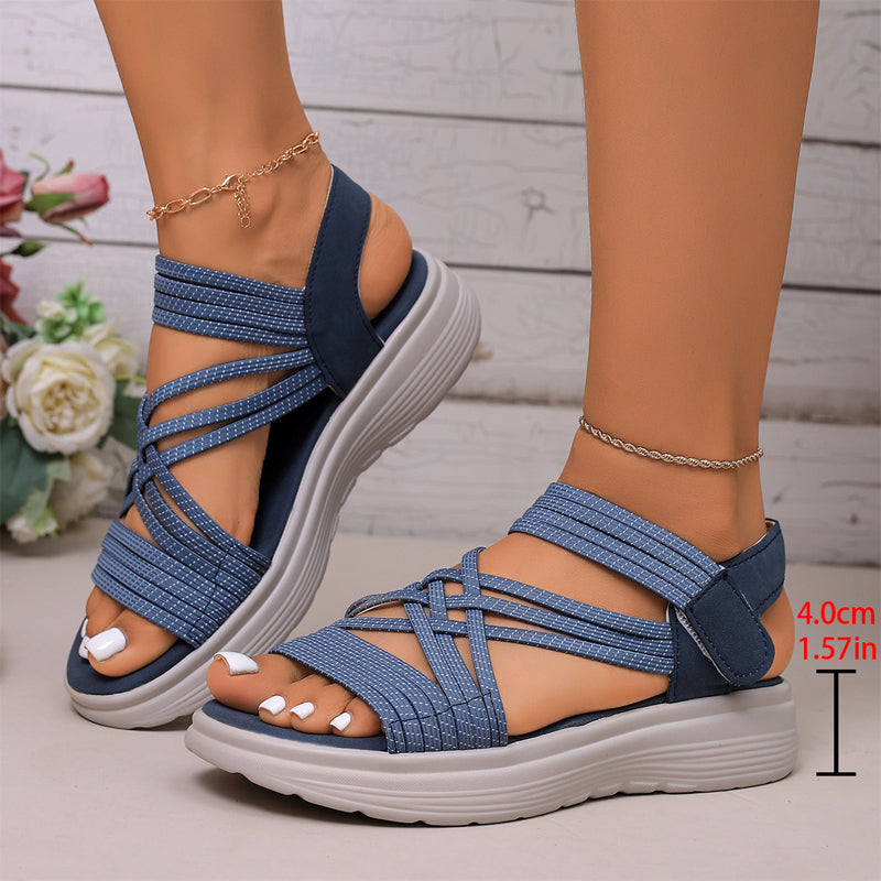 Sandales Femme Brides Croisées Semelle Plateforme