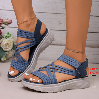 Sandales Femme Brides Croisées Semelle Plateforme