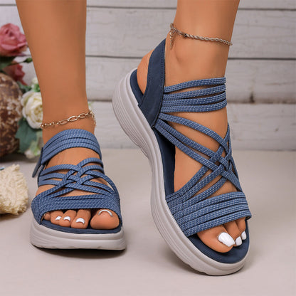 Sandales Femme Brides Croisées Semelle Plateforme