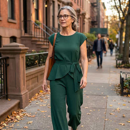 Ensemble Femme Haut Ceinturé et Pantalon Large