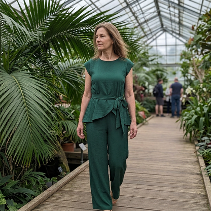 Ensemble Femme Haut Ceinturé et Pantalon Large