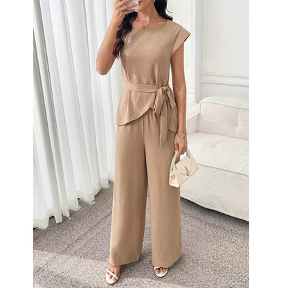 Ensemble Femme Haut Ceinturé et Pantalon Large
