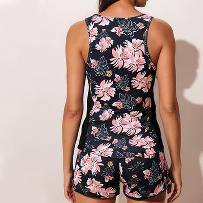 Ensemble Maillot de Bain Femme Débardeur Floral Short