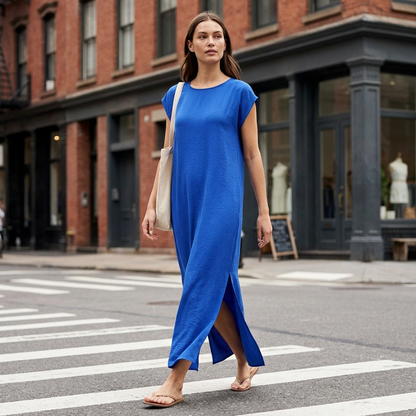 Robe midi Femme Sans Manches Fente Latérale