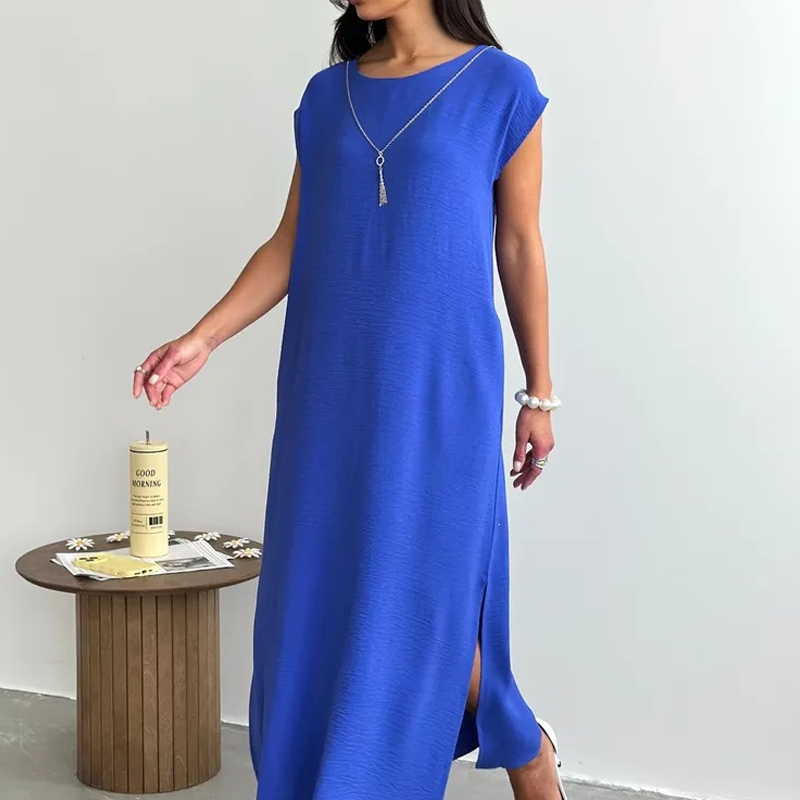 Robe midi Femme Sans Manches Fente Latérale