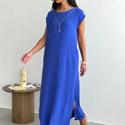 Robe midi Femme Sans Manches Fente Latérale