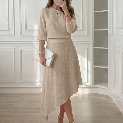 Ensemble Femme Jupe Asymétrique Fluide Coupe Ample