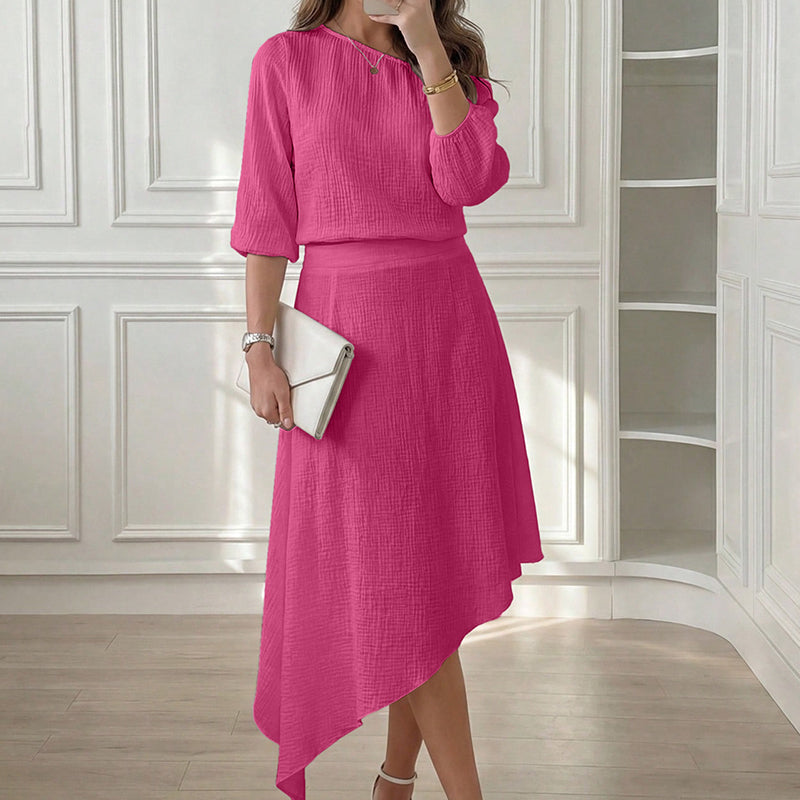 Ensemble Femme Jupe Asymétrique Fluide Coupe Ample