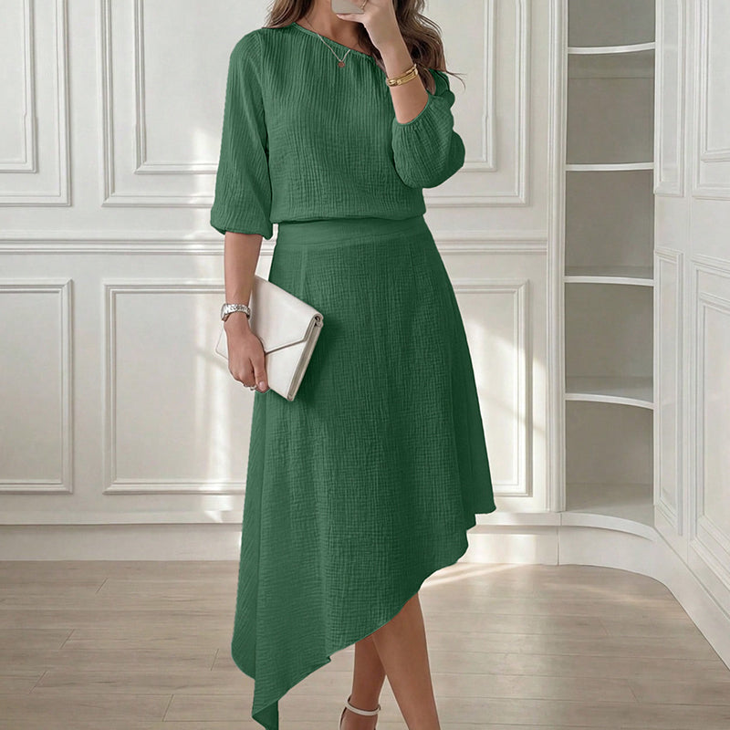 Ensemble Femme Jupe Asymétrique Fluide Coupe Ample
