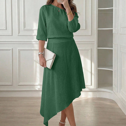 Ensemble Femme Jupe Asymétrique Fluide Coupe Ample