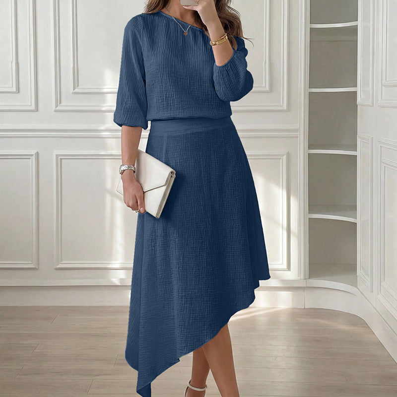 Ensemble Femme Jupe Asymétrique Fluide Coupe Ample