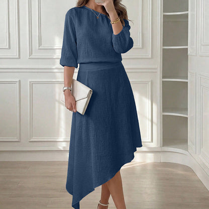 Ensemble Femme Jupe Asymétrique Fluide Coupe Ample