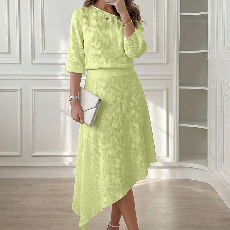Ensemble Femme Jupe Asymétrique Fluide Coupe Ample