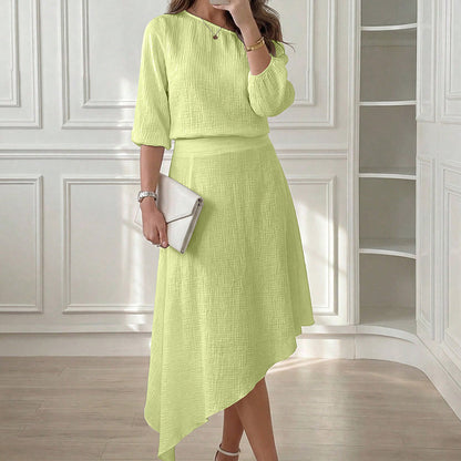 Ensemble Femme Jupe Asymétrique Fluide Coupe Ample