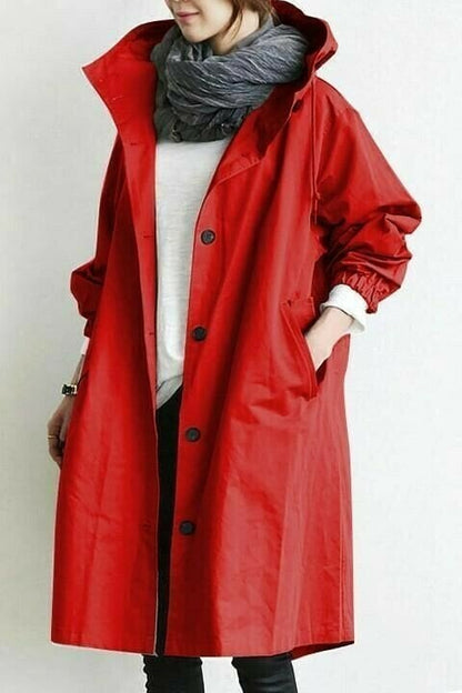 Veste femme longue à capuche avec fermeture éclair