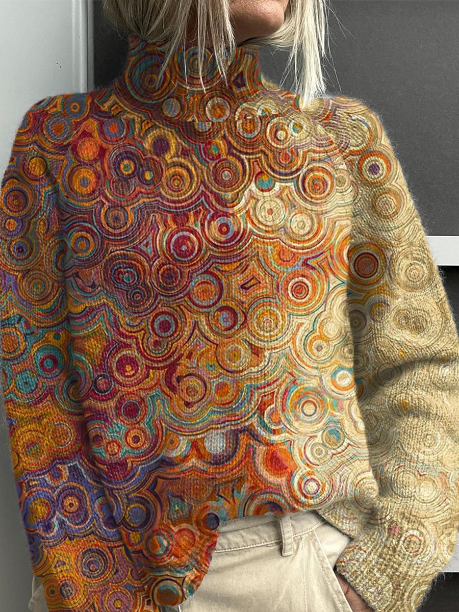 Pull Femme Col Roulé Tricot Épais Coupe Confortable