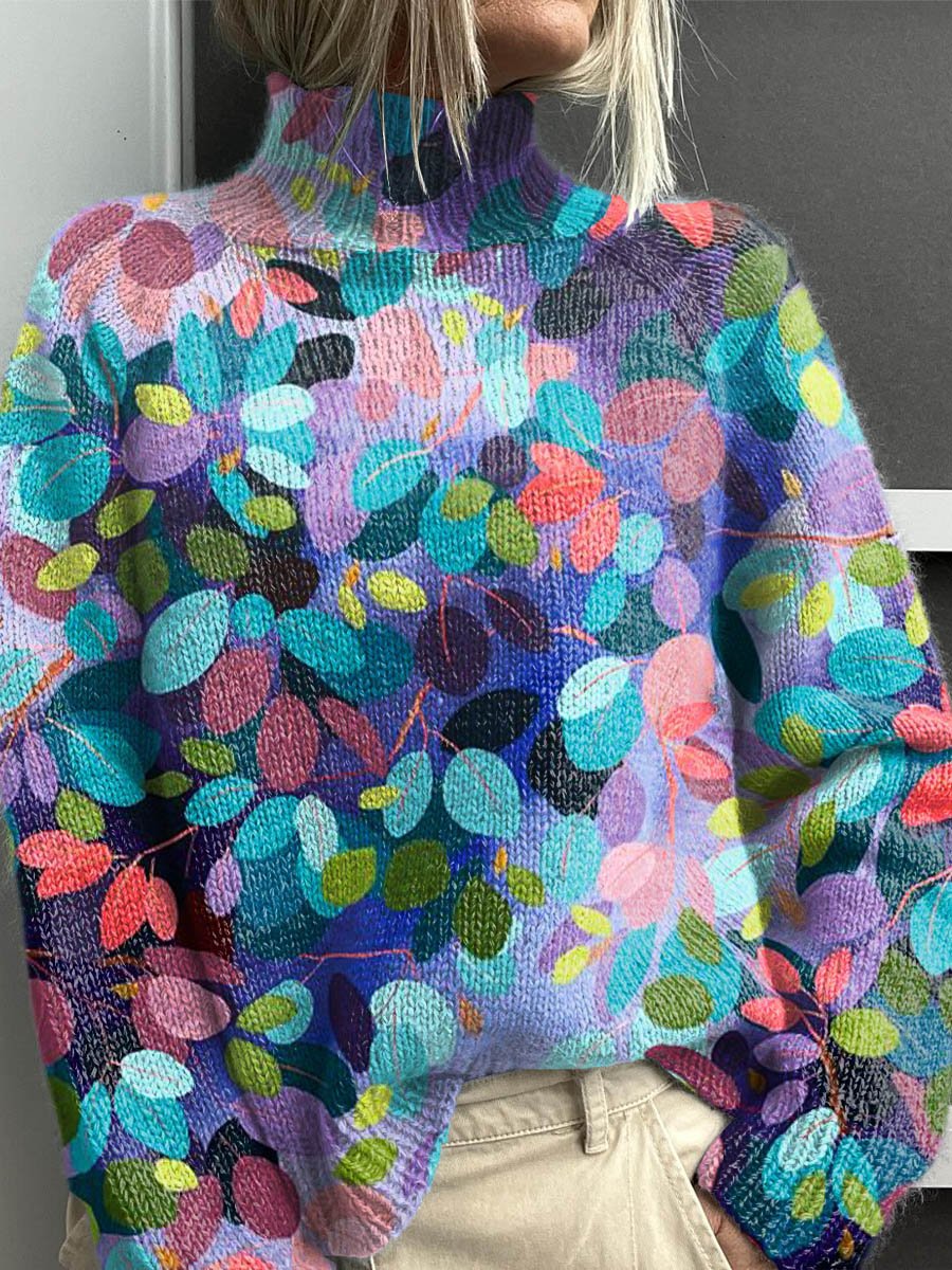 Pull Femme Col Roulé Tricot Épais Coupe Confortable