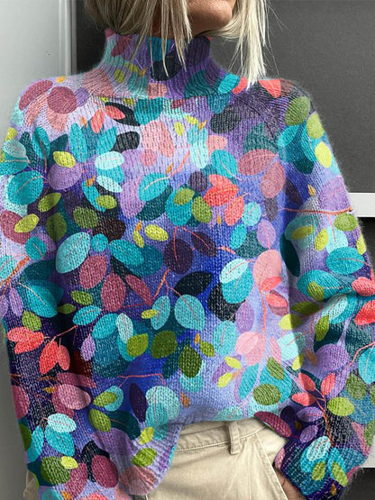 Pull Femme Col Roulé Tricot Épais Coupe Confortable