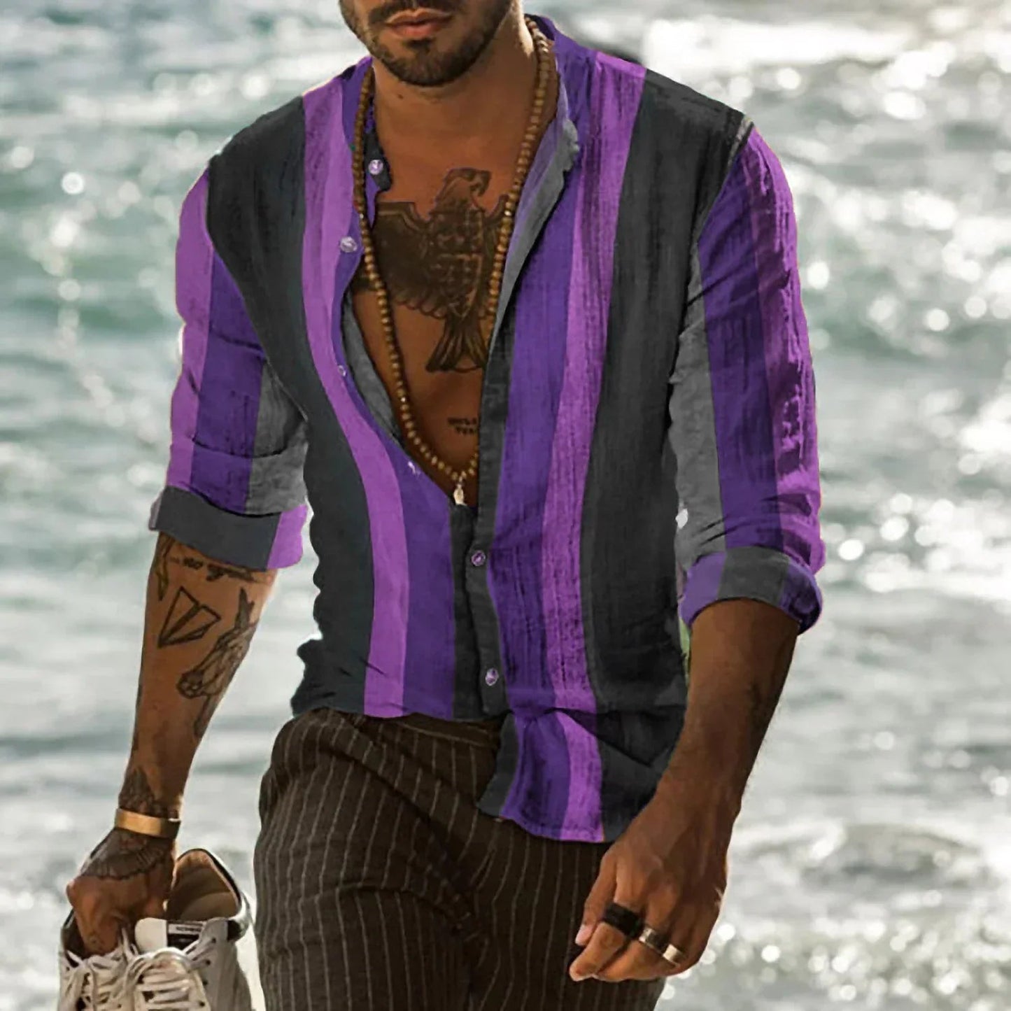Chemise Homme Rayée Colorée et Élégante