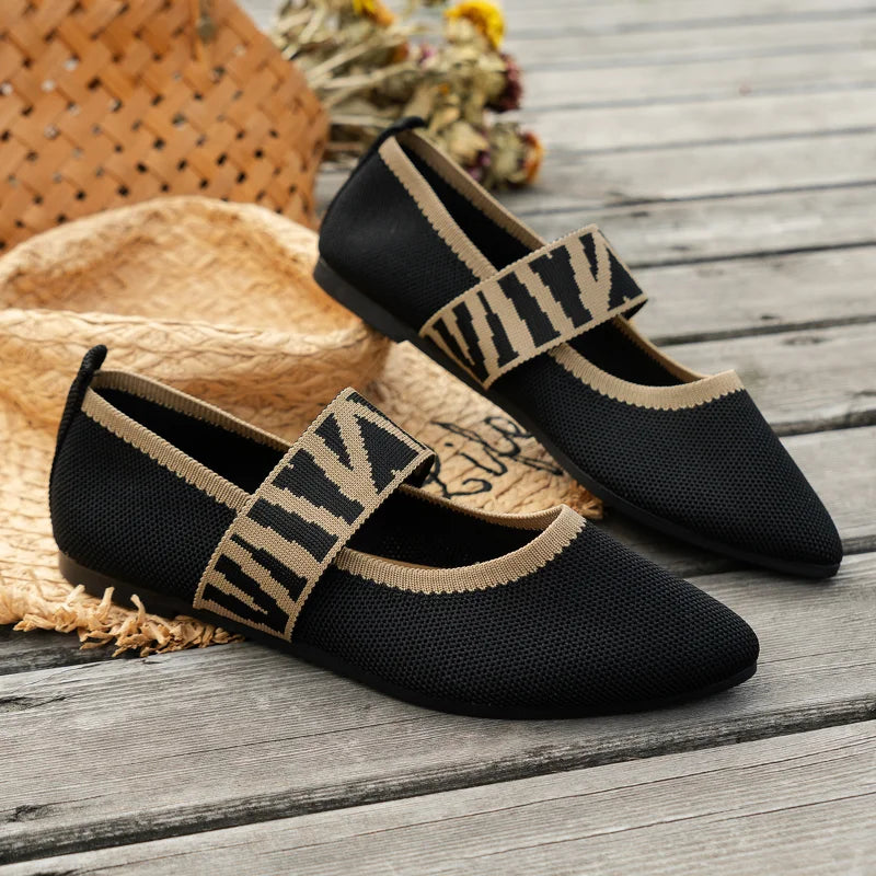 Ballerines Femmes Printemps à Lacets Décontractées