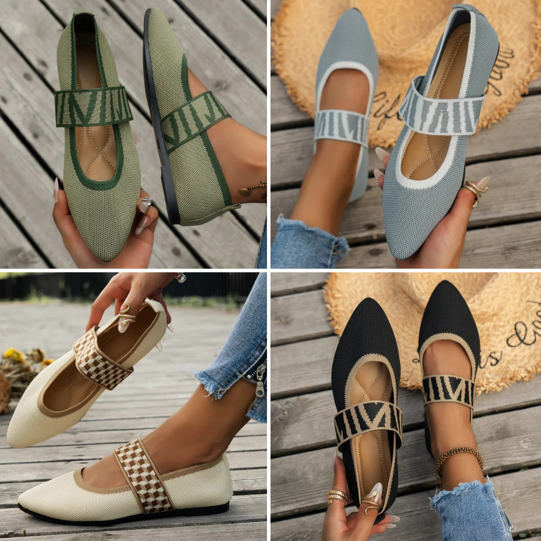 Ballerines Femmes Printemps à Lacets Décontractées