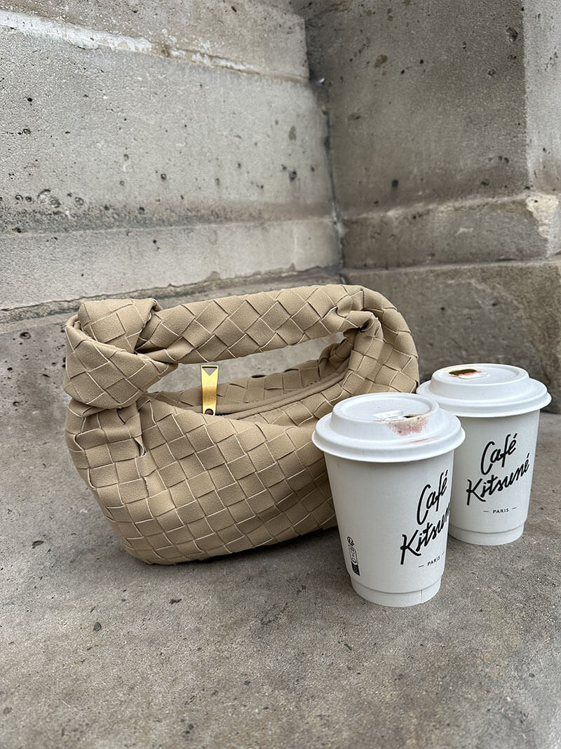 Sac à Main Mini en Cuir Souple Tressé