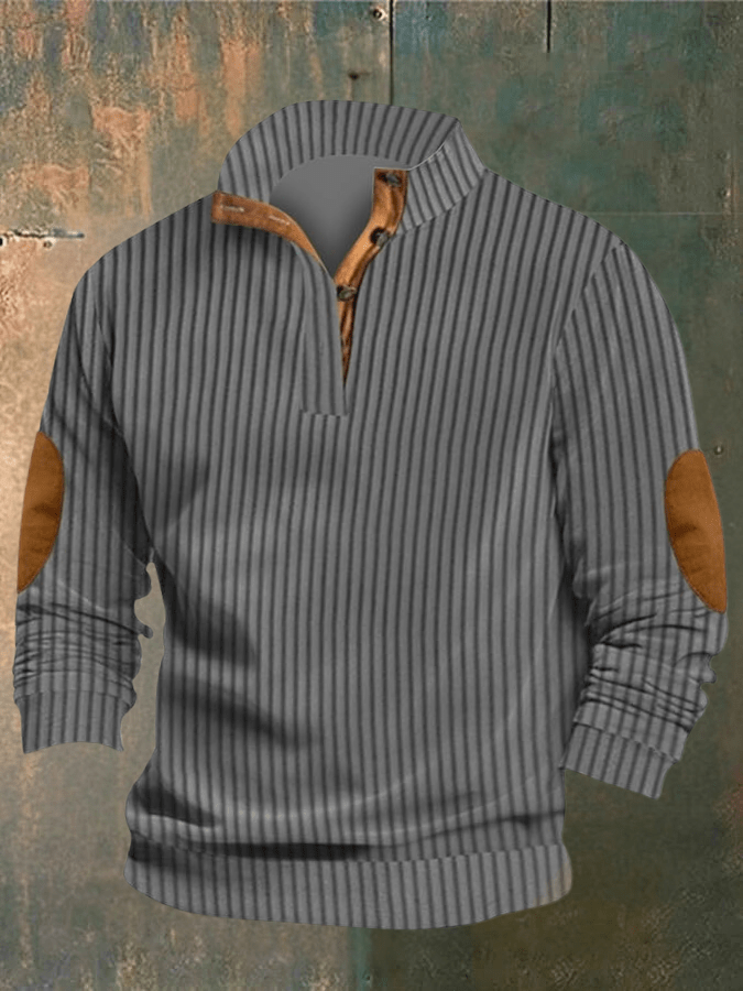 Pull Homme Col Rond Noir et Marron Chaud et Élégant