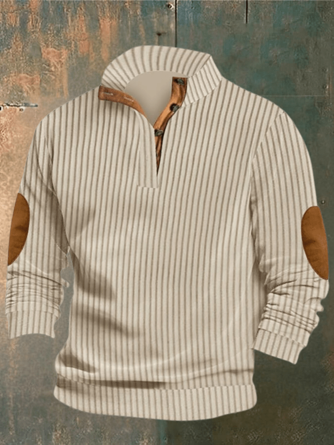 Pull Homme Col Rond Noir et Marron Chaud et Élégant