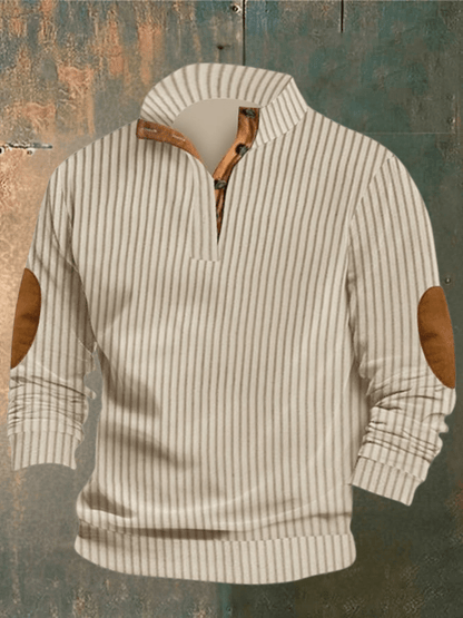 Pull Homme Col Rond Noir et Marron Chaud et Élégant