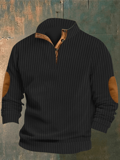 Pull Homme Col Rond Noir et Marron Chaud et Élégant - PanierRoyale