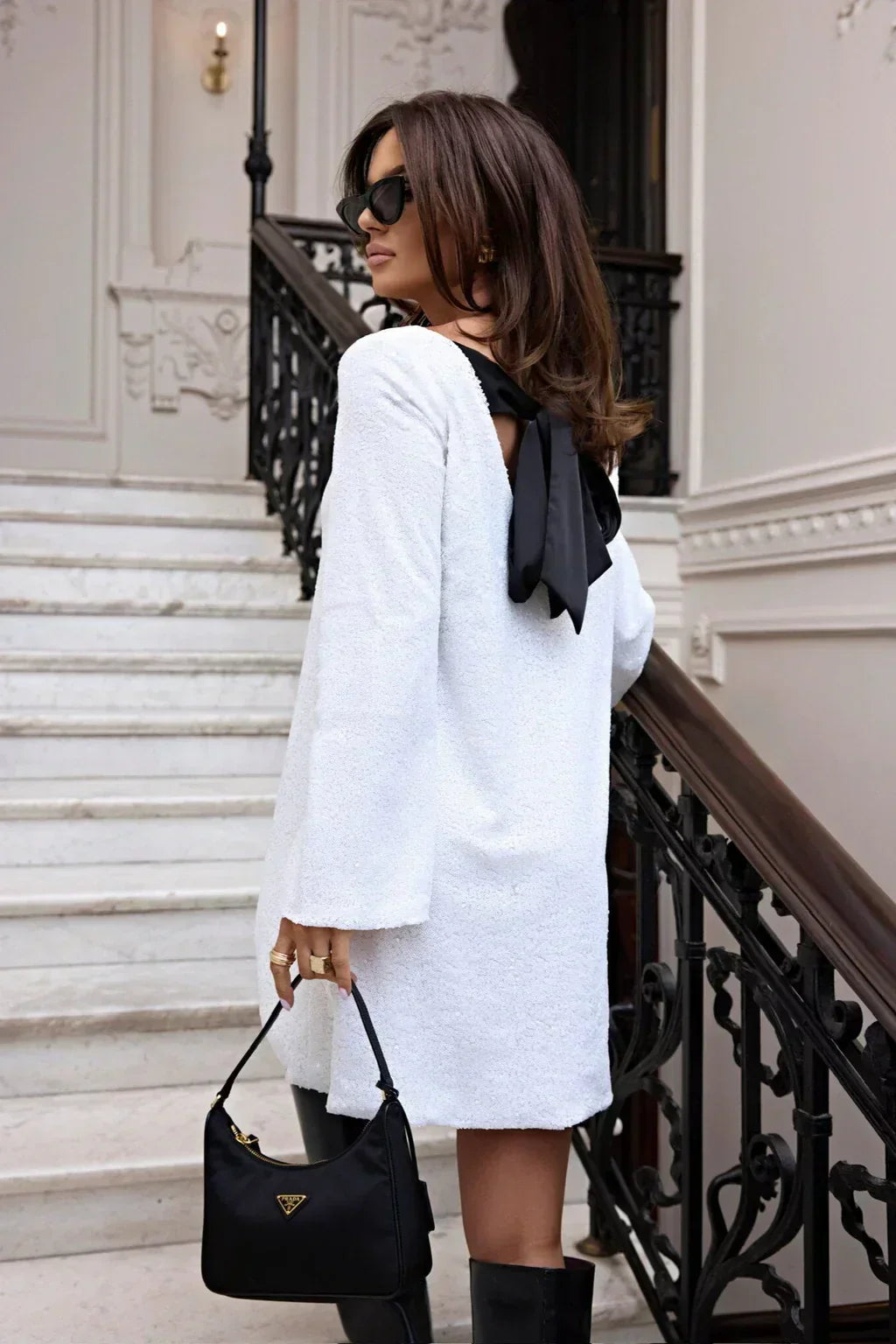 Robe de soirée Pailletée Élégante avec Ceinture - PanierRoyale