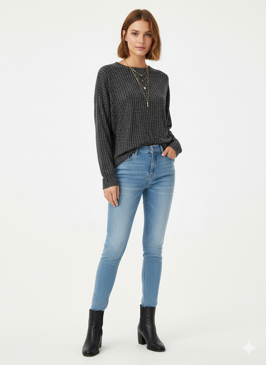 Pull Femme Élégant Manches Longues Douillet - PanierRoyale