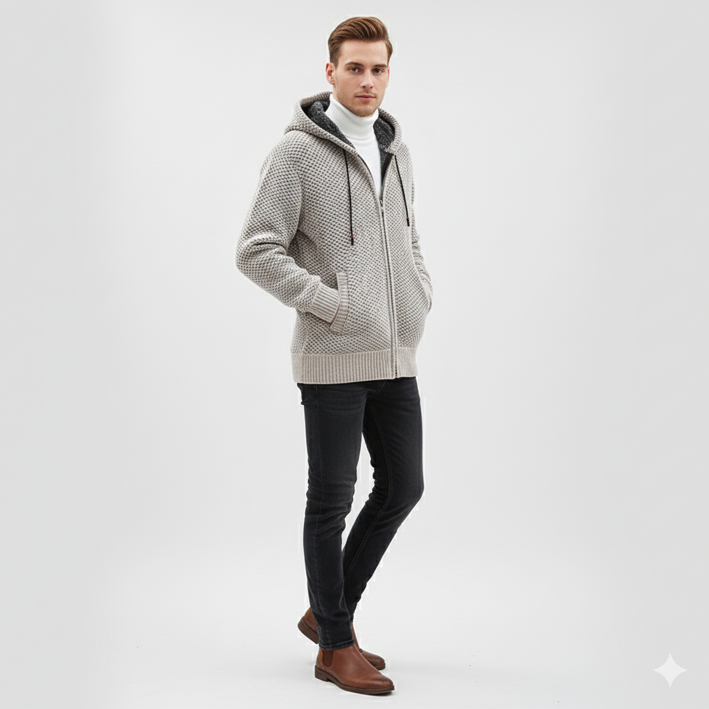 Sweat à Capuche Homme Zippé Chauffant pour Hiver - PanierRoyale
