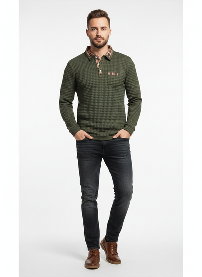 Polo Homme Coton Classique à Carreaux - PanierRoyale
