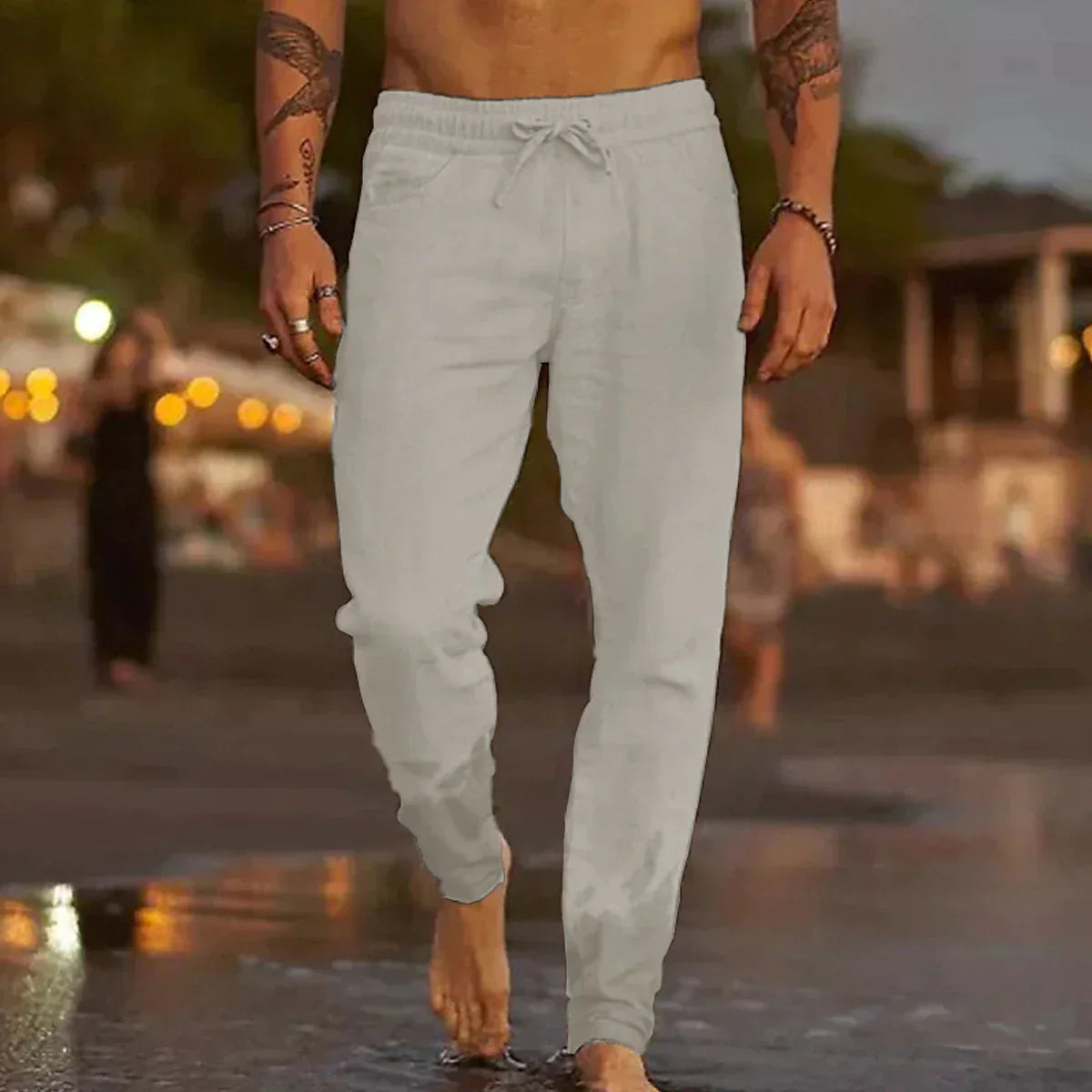 Pantalon Lin Coton Confortable Homme
