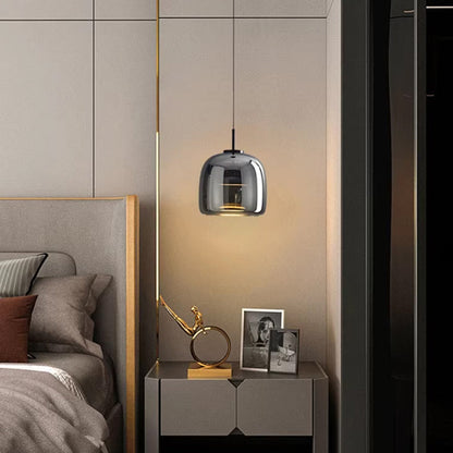 Lampe Suspendue Verre Fumé Moderne pour Salon et Salle à Manger