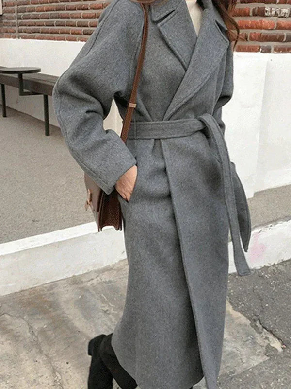 Manteau Femme Laine Brun Chaud et Élégant