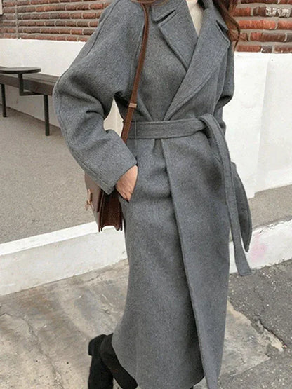 Manteau Femme Laine Brun Chaud et Élégant