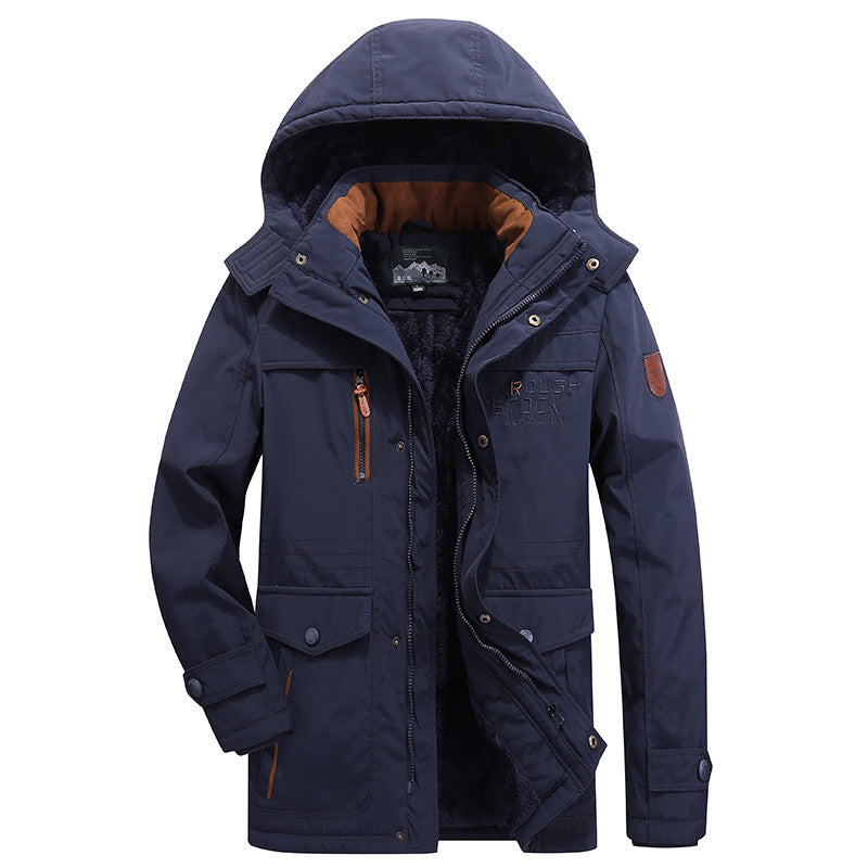 Doudoune Homme Hiver Étanche avec Capuche et Fermeture Éclair - PanierRoyale