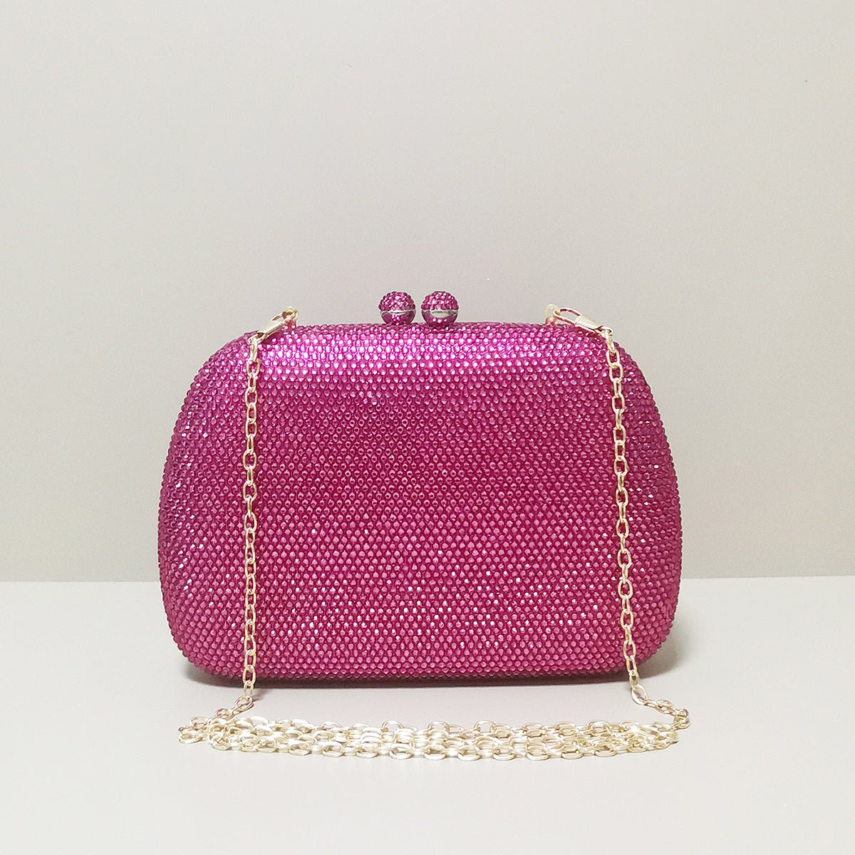 Sac Soirée Paillettes Rose avec Fermeture Clasp